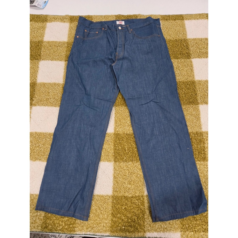 Levis 501 Original Fit Straight Leg Button Fly Jeans Blue Denim W42 L30